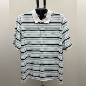 Greg Norman for Tasso Elba Play Dry Polo Shirt XL Striped Performance Golf